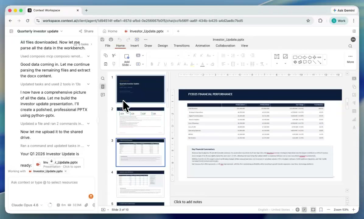 Investor reporting